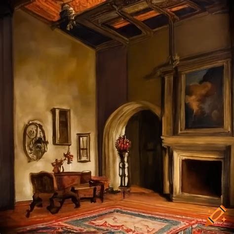 medieval manor house drawing room interior on Craiyon