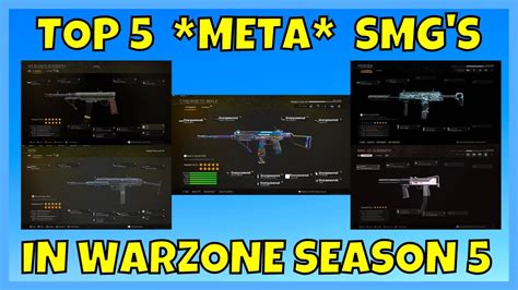 New Top 5 Best Smg Loadouts In Warzone Season 5 😲 Youtube