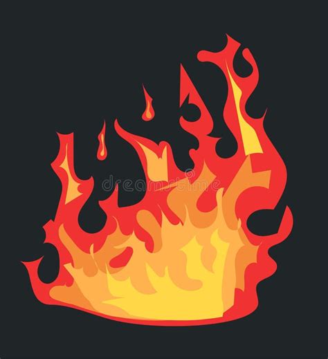 Burning Fire Effect Bright Flame Of Dangerous Wildfire Stock Vector