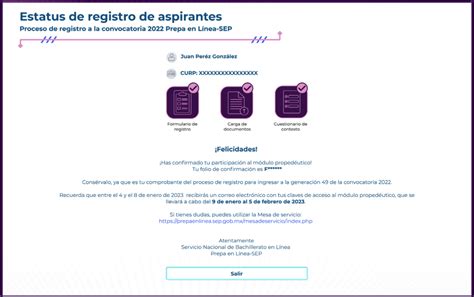 Estatus De Registro Prepa En L Nea Sep