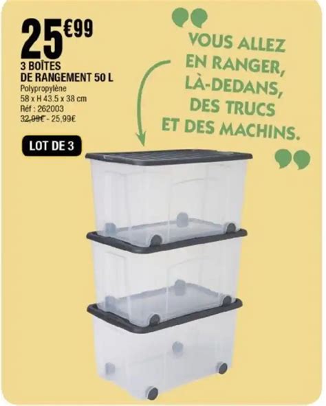 Promo Boites De Rangement L Polypropyl Ne Chez La Foir Fouille