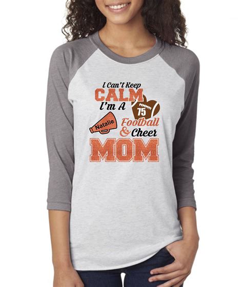 Personalized Glitter Football Cheer Mom Shirt I Can T Keep Etsy