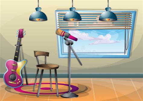 Cartoon Vector Illustration Interior Music Room with Separated Layers Stock Vector ...