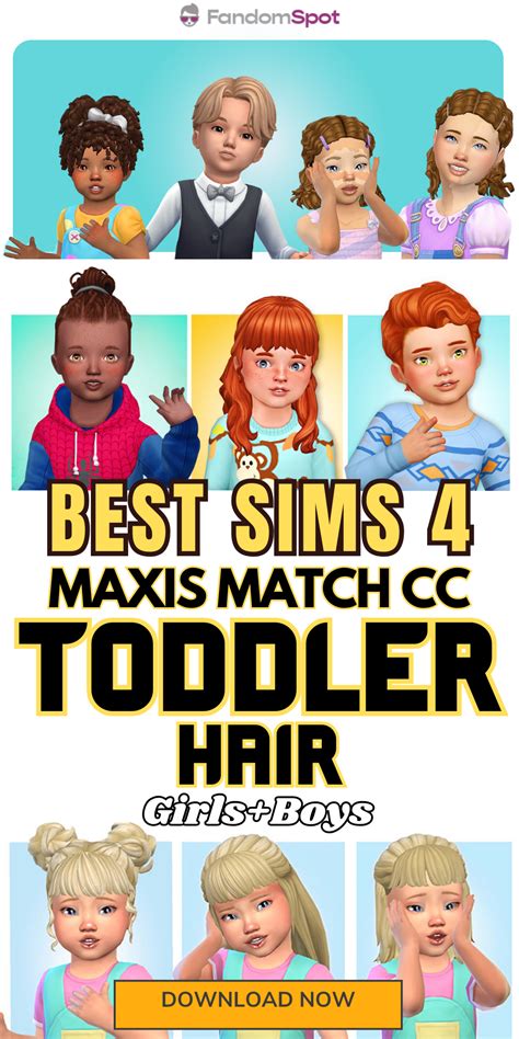 Best Sims 4 Maxis Match Toddler Hair Cc Boys Girls In 2024 Maxis