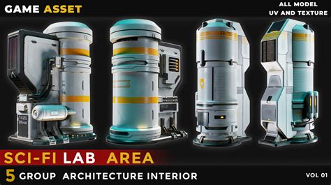 ArtStation - 5 SCI-FI INTERIOR LAB AREA VOL 01 | Game Assets