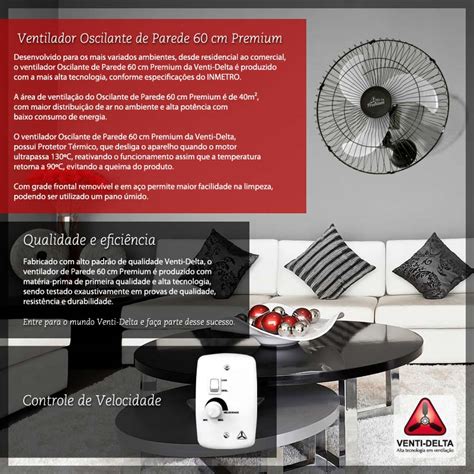 Ventilador De Parede Oscilante Cm W Bivolt Venti Delta Cx Un