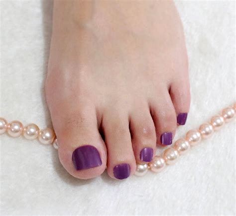 Purple Fake Toenails 24pcs Lilac Glue On Toe Nails False Nails With Glue On Toenails Press On