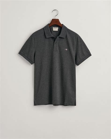 Gant Erkek Gri Regular Fit Logolu Polo Xl Pamuk Antracit