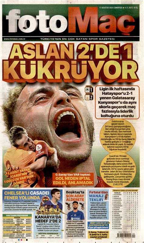 Fotomaç Gazetesi Fotomaç Manşet Oku Haberler 17 Ağustos 2024