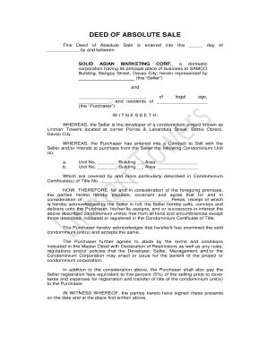 Deed Of Absolute Sale Sample Complete With Ease Airslate Signnow