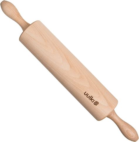 UULKI Beech Wood Rolling Pin With Handles Rolling Pin 43 Cm Beech