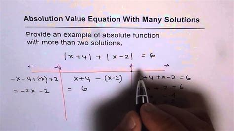 Absolute Value Equation With Many Solutions Youtube