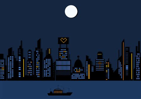 Night Time City Skyscraper Wallpaper Vector 59783 Vector Art at Vecteezy