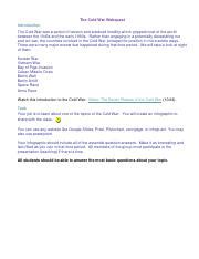 MODIFIED The Cold War Webquest Pdf The Cold War Webquest Introduction