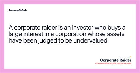 Corporate Raider Awesomefintech Blog