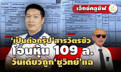 ‘เป็นต่อกรุ๊ป สารวัตรซัว โอนหุ้น 109 ล วันเดียวถูก‘ชูวิทย์แฉบ่อนออนไลน์