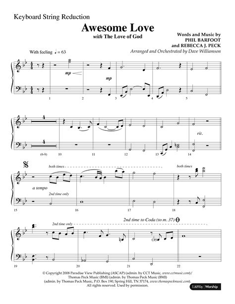 Awesome Love With The Love Of God Choral Anthem SATB String