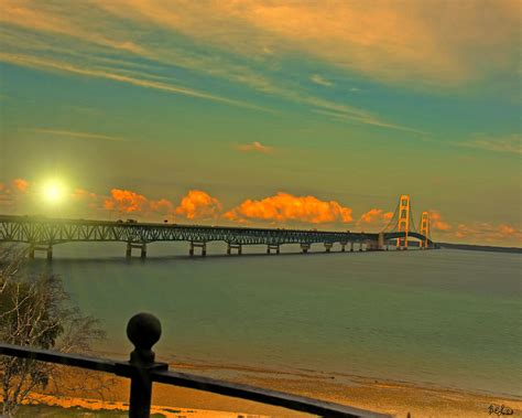 The Mackinac Bridge Sunset by Brian Lambert