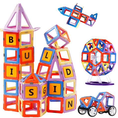 Magblock 120 Pcs Stem Building Blocks With Ferris And Letters