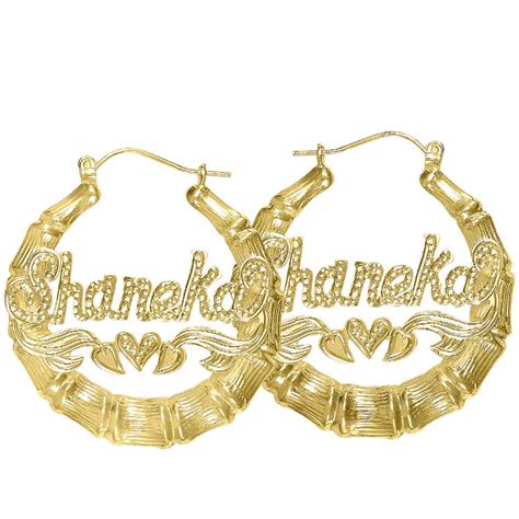 Bamboo Beaded Name Hoop Earrings - Be Monogrammed