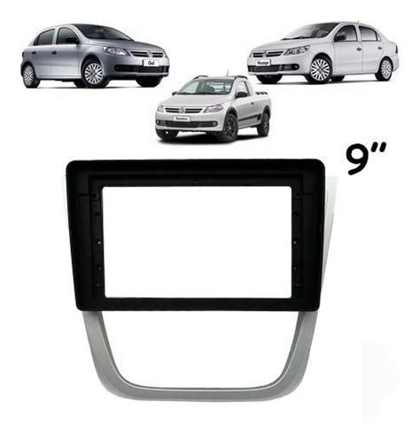 Moldura Painel Dvd Central Multimidia Polegadas Flutuante Vw Gol