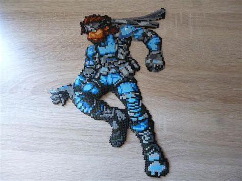 Sprite Of Solid Snake From Metal Gear Solid In Perler Beads Metal