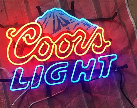 Vintage Coors Light Sign Man Cave Vintage Sign Beer Sign Neon Coors