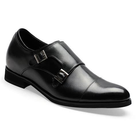 Cmr Chamaripa Height Increasing Shoes Mens Cap Toe Monk Strap Loafer Elevator Dress Shoes 7 Cm