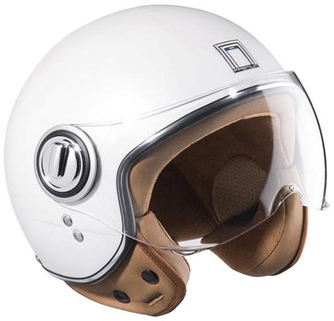 Casque Nox Premium Idol Blanc Perle Demi Jet Moto Vintage Scooter