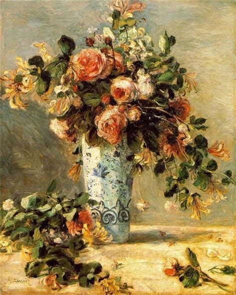 Roses And Jasmine In A Delft Vase Auguste Renoir Artwork On USEUM