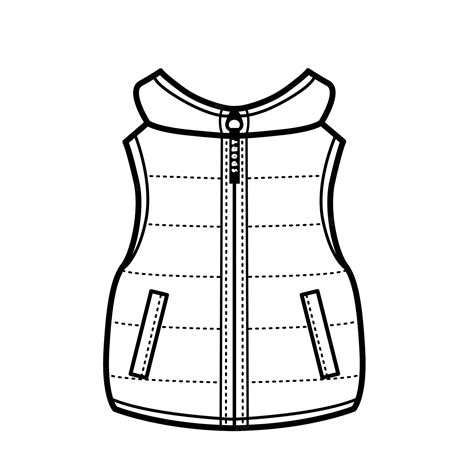 Premium Vector Quilted Padded Vest For Boy Outline For Coloring On A