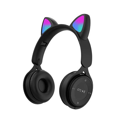 Somic Dr Pink Colorful Cat Ear Bluetooth Headphone With Mic Rainbow