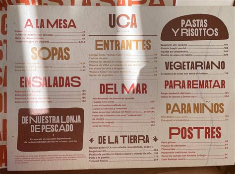 Menu At Restaurante Uca Altura Altura