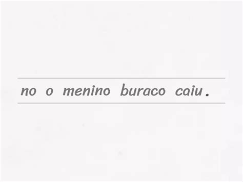 O Menino Que Caiu No Buraco Desembaralhe