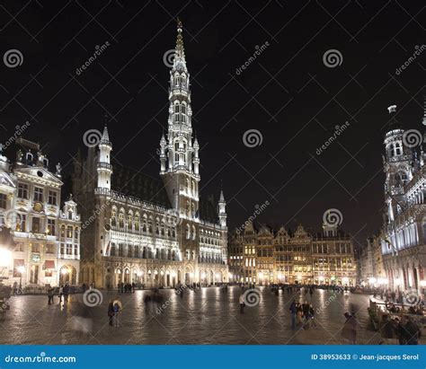 Grand Place At Night Brussels Belgium Editorial Stock Photo Image