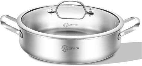 Truecraftware 7 Qt Sauté Pan Stainless Steel With Lid And