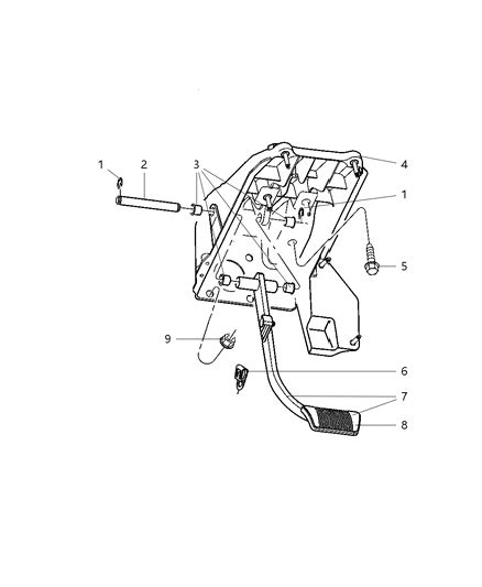 52010453aa Genuine Mopar Shaft Brake Pedal Pivot