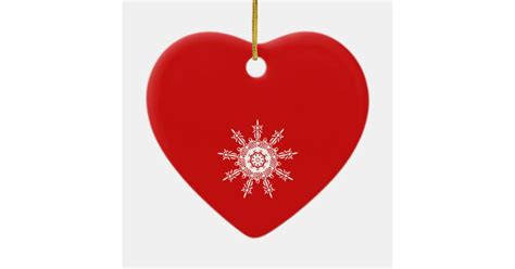 Personalized Red Heart Shaped Christmas Ornament | Zazzle