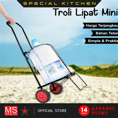 Troli Lipat Mini Besi Serbaguna Troli Galon Troli Barang Trolley