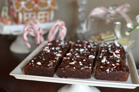 Playing With Flour Peppermint Brownies Topped With Candy Cane And Dark Chocolate Drizzle