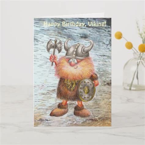 Happy Birthday Viking Birthday Card Birthday Greetings Funny Viking Birthday