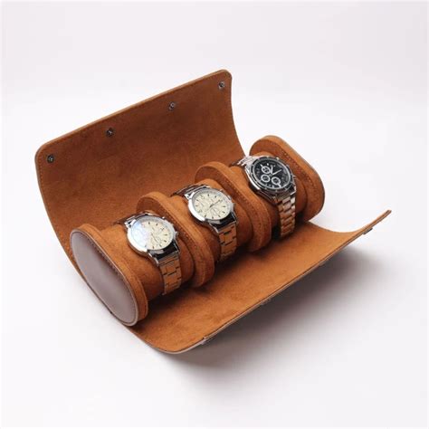 Slots Watch Roll Travel Case Chic Portable Vintage Leather Display