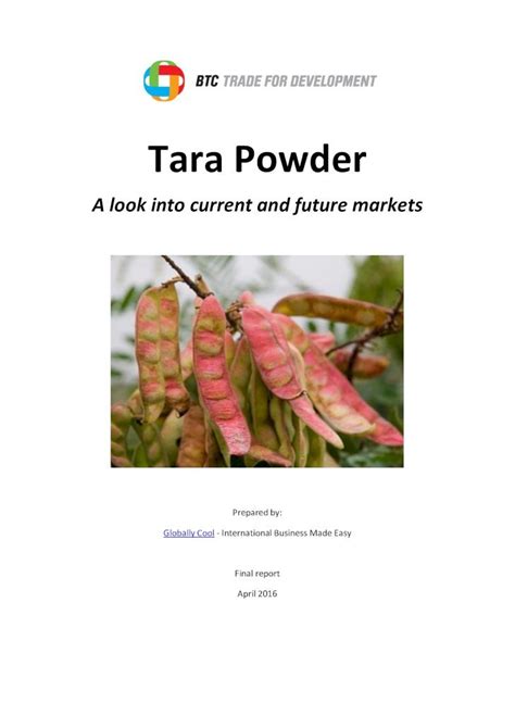 PDF Tara Powder TRADE FOR DEVELOPMENT CENTRE Tara Powder Is A