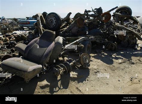 Car Parts In Junkyard Stock Photo Alamy