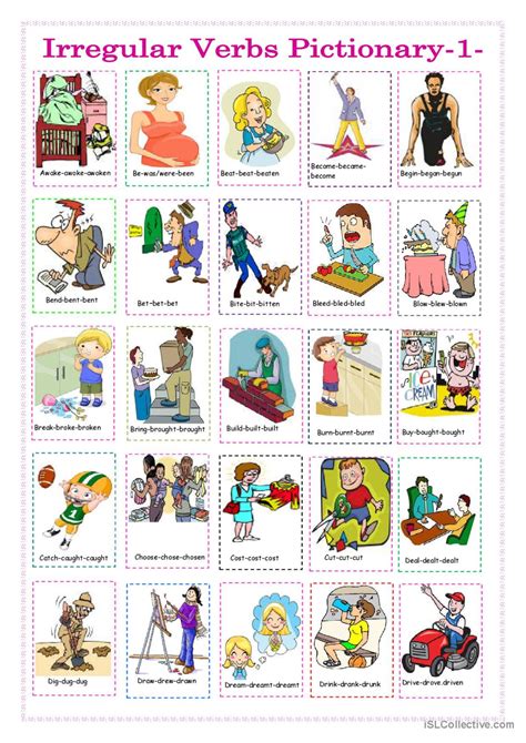 Irregular Verbs Pictionary 1 Or Cl English ESL Worksheets Pdf Doc