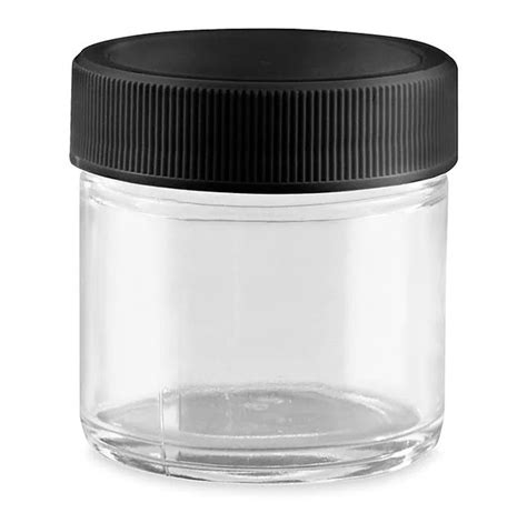 1 Oz Straight Sided Glass Jars White Plastic Lid 48 Case