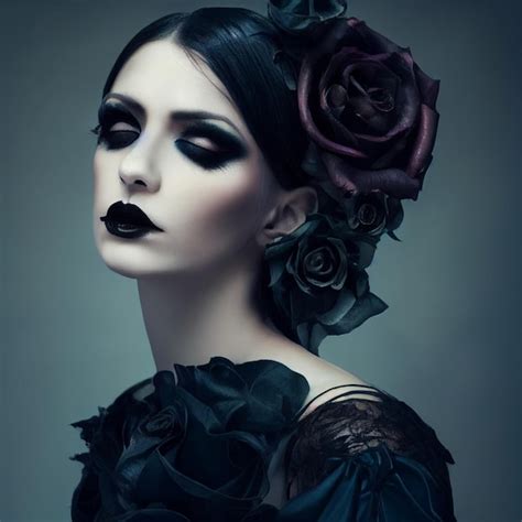 Premium Photo Beautiful Gothic Woman Portrait Closeup Illustration