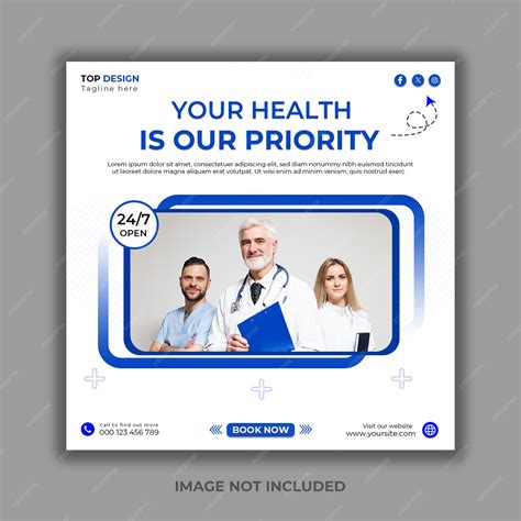 Premium PSD | Social media Health care post banner template