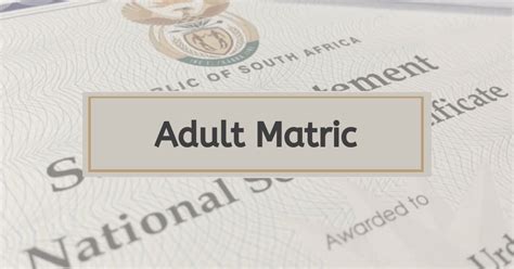 What Is Adult Matric Searche