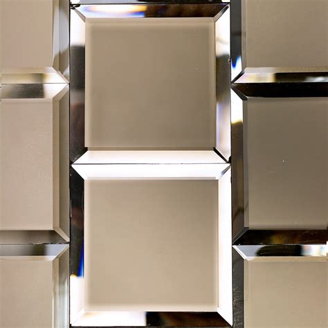 Bronze Beveled X Mirror Tile Mirrored Subway Tile Mirror Tiles